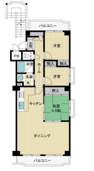 ◆豊中市◆角住戸◆緑地公園駅まで徒歩２分♪豊中南ロイヤルマンション３階の画像