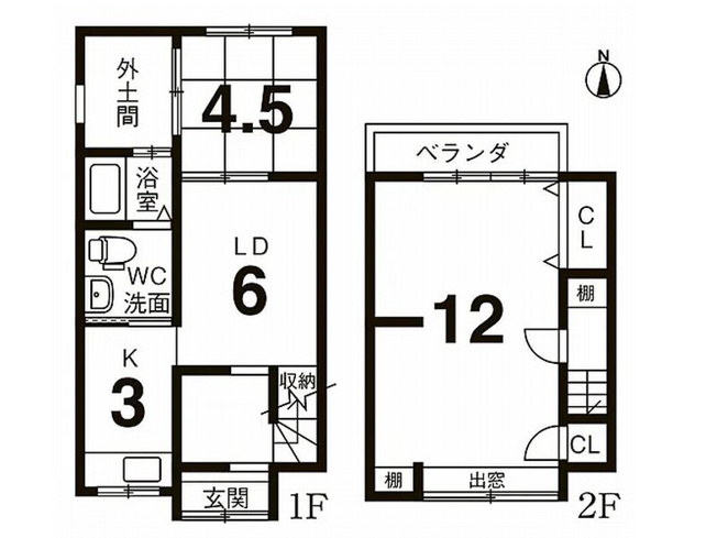 【間取り】 | 山科区西野楳本町　中古テラスハウス