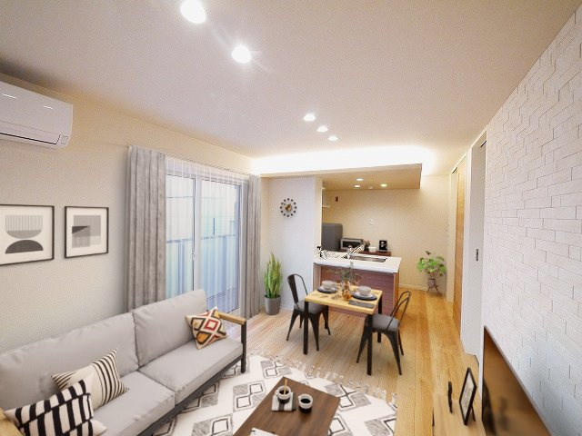 ライムストーン新大宮の居間・リビング|CGで家具等を配置したもので家具等は含まれません