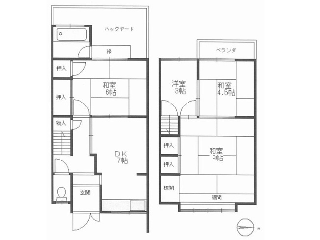 【間取り】 | 山科区小山中ノ川町　中古テラスハウス