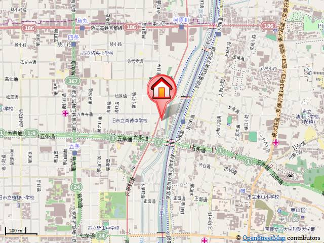 プロスペクト河原町五条の地図