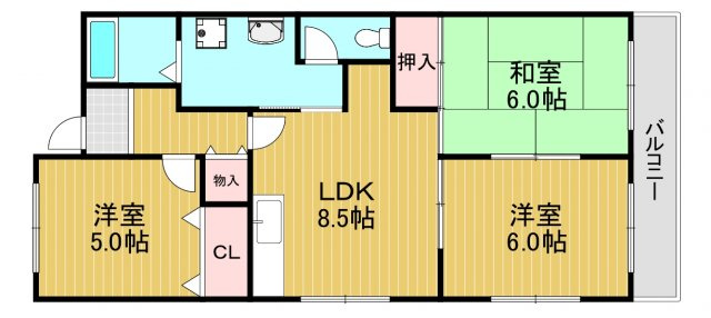 メゾン大北の間取り