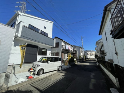 【前面道路含む現地写真】 | 仲介手数料無料　日野市百草園新築戸建て1棟　1号棟