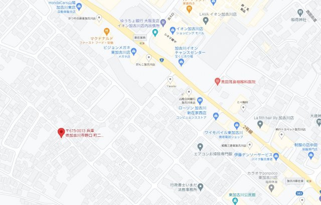 【地図】 | 加古川市野口町二屋　土地 | 校区　野口南小学校・中部中学校