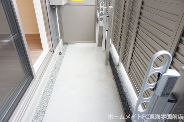 合志市須屋のアパートのバルコニー