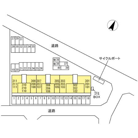 合志市須屋のアパートの区画図