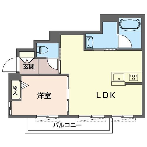 【間取り】 | グリーンメゾン【SHM】 | カップルさんにオススメの1LDKタイプ！全室洋室で過ごしやすいですね☆なんと言っても角部屋なのが嬉しい♪