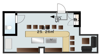 【間取り】 | 東門街に面する物件