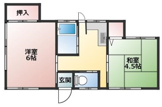 【間取り】 | 石橋３丁目平屋貸家