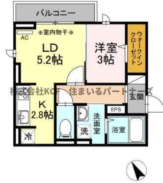 D-room F.京町の間取り