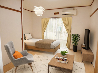 【居間・リビング】 | ハイツアール | 【After】家具設置イメージ