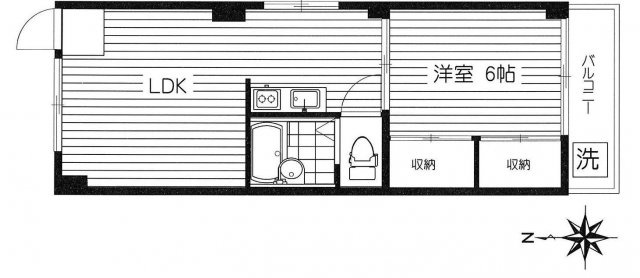 ヴィラアモンの間取り|1LDK