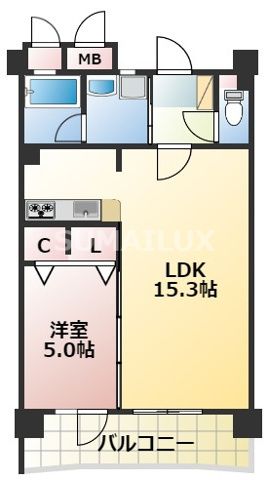 熊本市中央区新大江２丁目の賃貸マンションの間取り