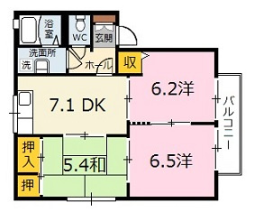 広島市安佐北区深川１丁目のアパートの間取り