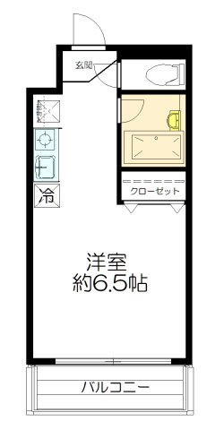 ヒルズ大岡山の間取り|約17㎡／洋室約6.5帖