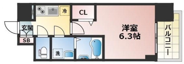 エスリード大阪 CENTRAL AVENUE（セントラルアベニュー）の間取り