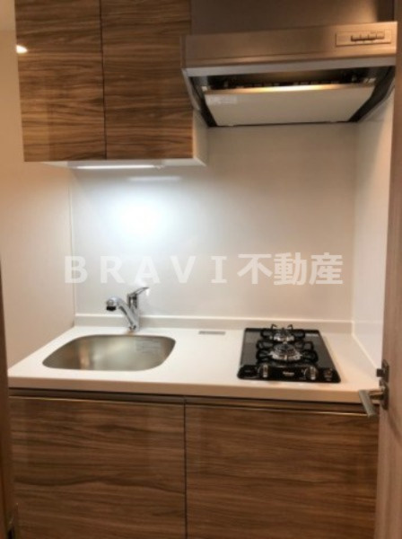 ルネフラッツ谷町四丁目　BRAVI不動産のキッチン|【ルネフラッツ谷町四丁目】コンパクトなキッチンで掃除もラクラク