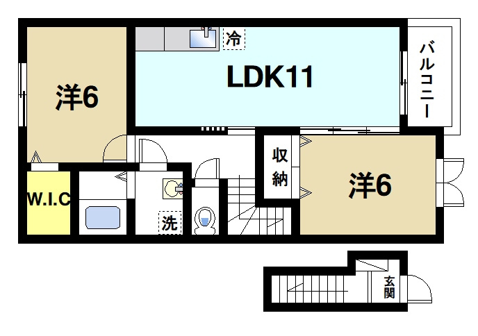 フレイズ　Ⅰの間取り|2LDKの間取りです