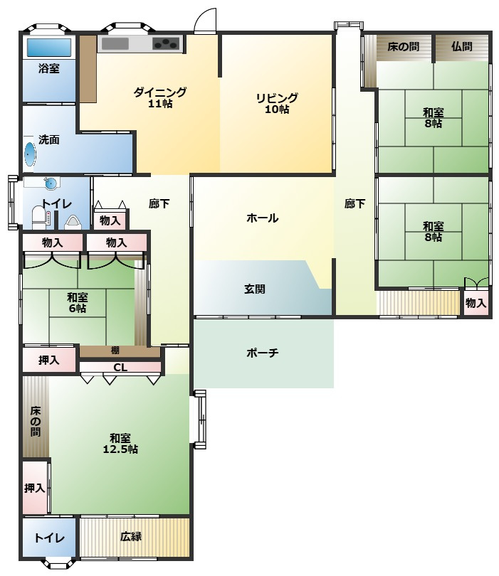 都城市庄内町の中古一戸建の間取り