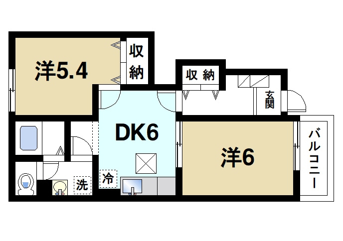 サニーヴィラの間取り|2DKの間取り