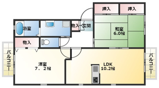 【間取り】 | ラフィーネ田寺東B棟