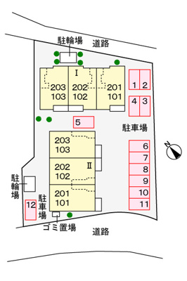 【区画図】 | グリーンリーフⅡ | 駐車場