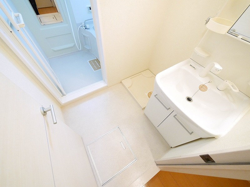 カリュオンの洗面所|ゆったりとスペースのある洗面所