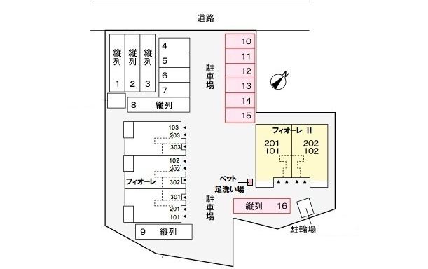 フィオーレ Ⅱの区画図