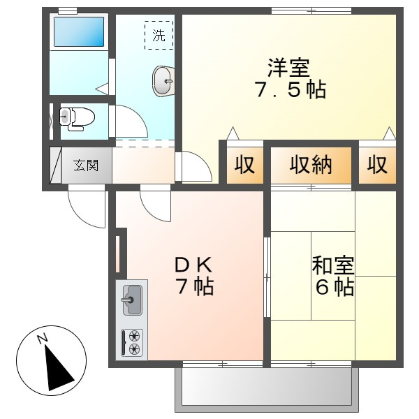 メゾンヴァントワァＢの間取り