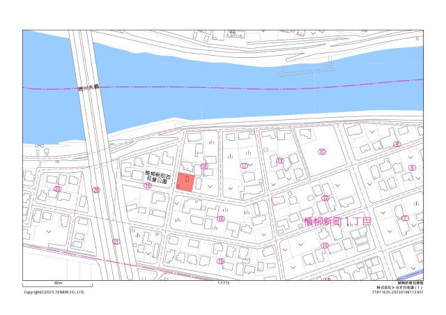 植柳新町1土地の地図
