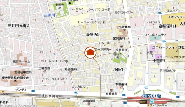 仮称）東大阪市シャーメゾン菱屋西５丁目PJの地図