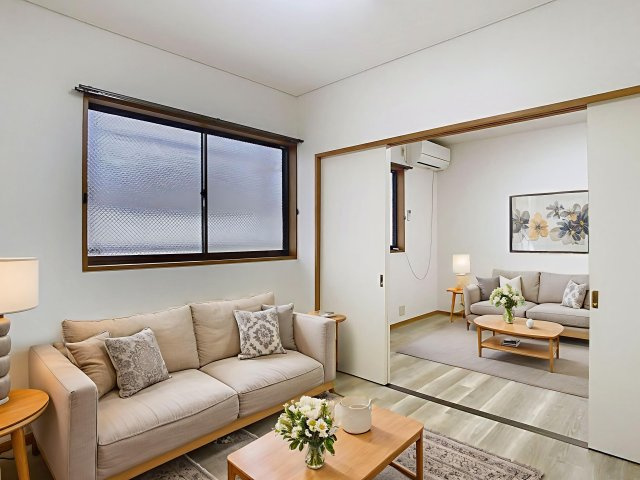 ハイツオカダの居間・リビング|【画像はイメージですので実際に家具家電インテリアはついておりません】