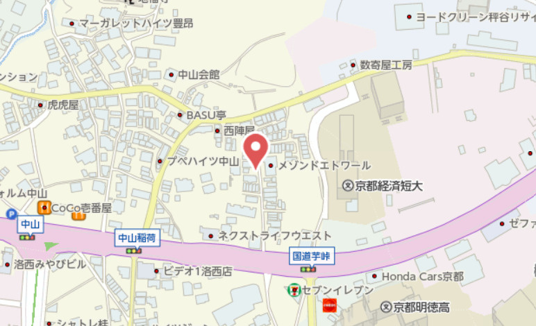 京都市西京区大枝中山町　建築条件なし土地の地図