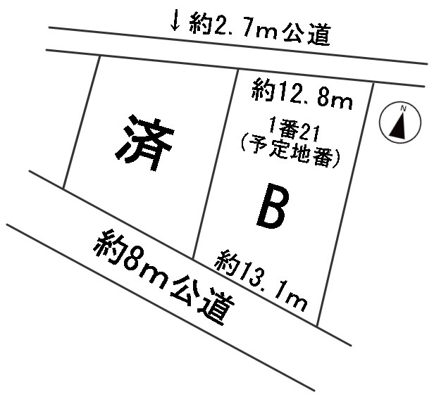 ５７７３３　岐阜市加野分譲地　の区画図