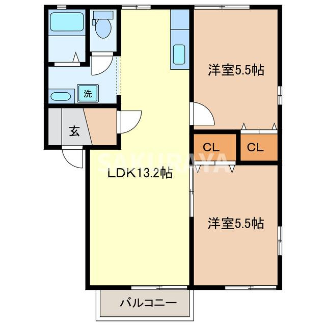 ラフォーレ福富3の間取り