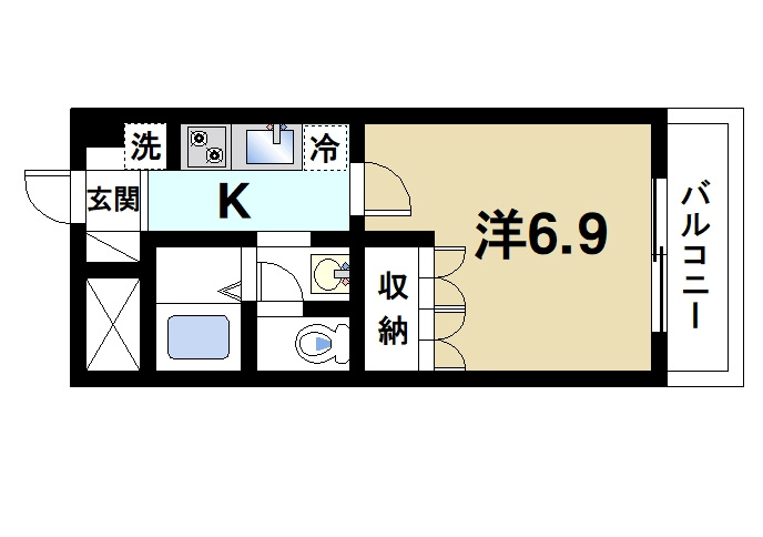 レジェンドール　西の京の間取り|快適な洋室です