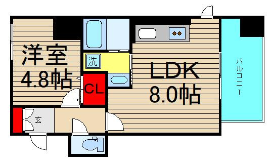 グランデージ難波西の間取り