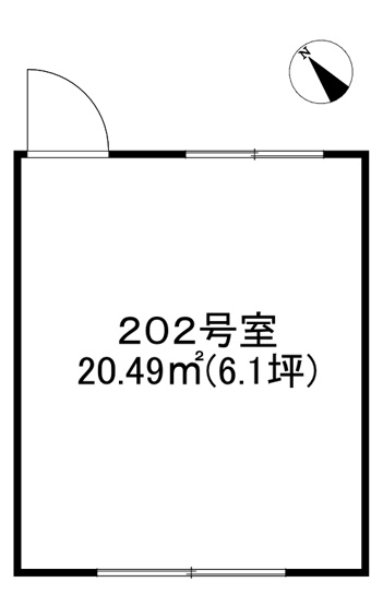【間取り】 | 野田ビル | 南西向き20.49平米の事務所です☆2方向に窓があるので換気もOK！