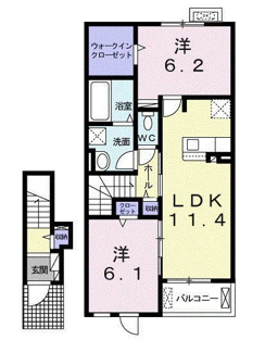【間取り】 | グリーンハイツ本豊田B