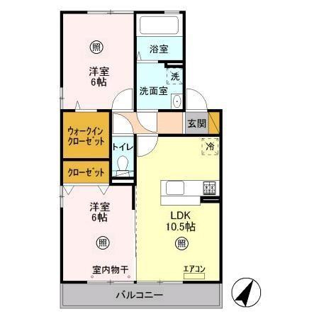 【間取り】 | メルヴェイユ　B