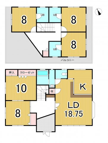 錦町須賀　中古戸建の間取り