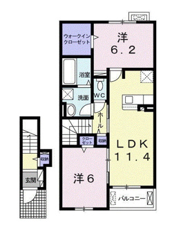 【間取り】 | グリーンハイツ本豊田B