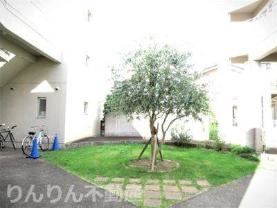 【庭】 | メゾンオレンジ3A.B | お庭が付いています