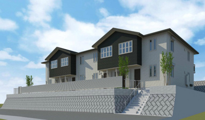 【外観】 | エクラージュ | ※外観パース※2022年4月完成予定！人気の積水ハウス施工の新築アパート♪ペットOK！猫ちゃんと一緒に暮らせます♪