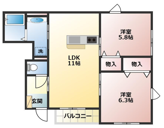【間取り】 | グリーンステージ小向
