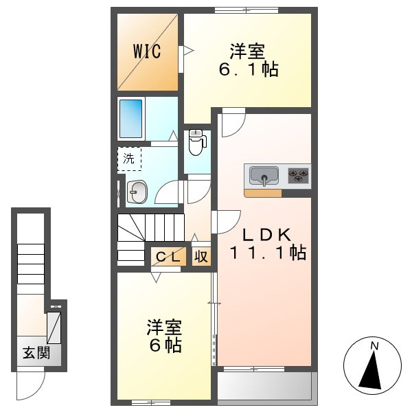 ヴァンベール連島Ⅲの間取り|イメージパース