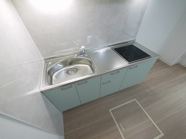 アルヴァローレ北町のキッチン|グリーンのオシャレなキッチンです