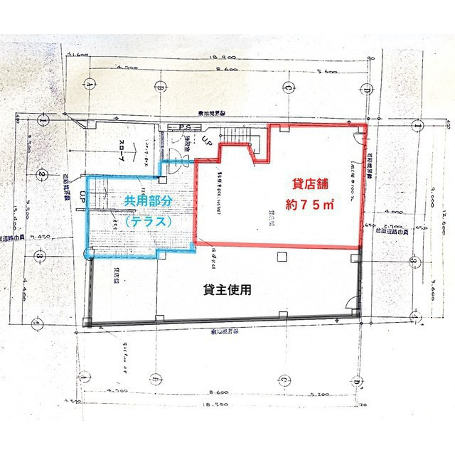 岐阜市殿町１丁目の店舗一部の間取り