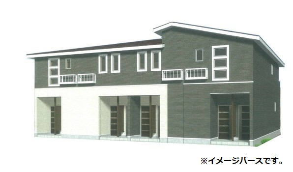 倉敷市中庄のアパートの外観|イメージパース