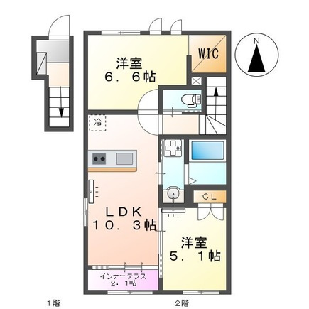 上益城郡益城町大字広崎のアパートの間取り